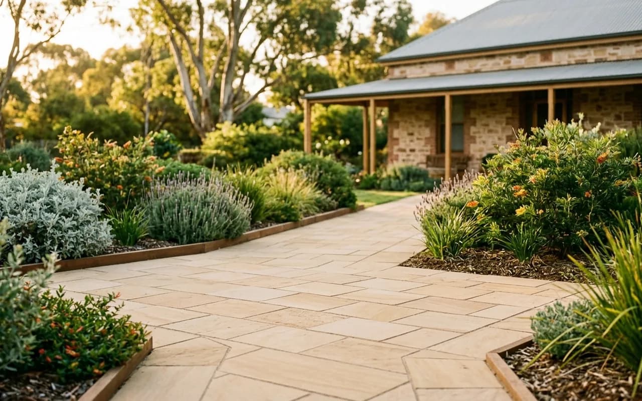 Paving and planting working together in a finished Adelaide garden